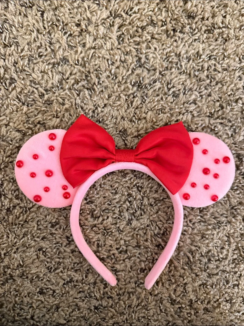 Disney Pink & Red Minnie Ear Headband